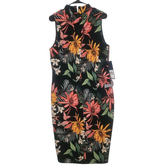 RACHEL Rachel Roy Tropical Print Sleeveless Sheath Dress NWT Sz 14W PTP 21" - Picture 2 of 13